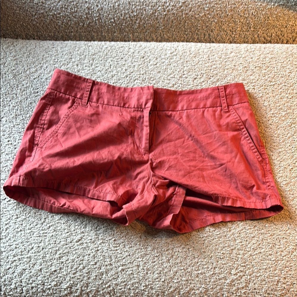 J. Crew 100% Cotton Red Chino Shorts Casual Summer Style